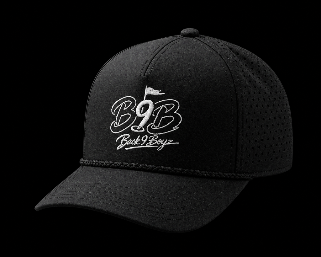 Back 9 Boyz Black & White Rope Golf Hat